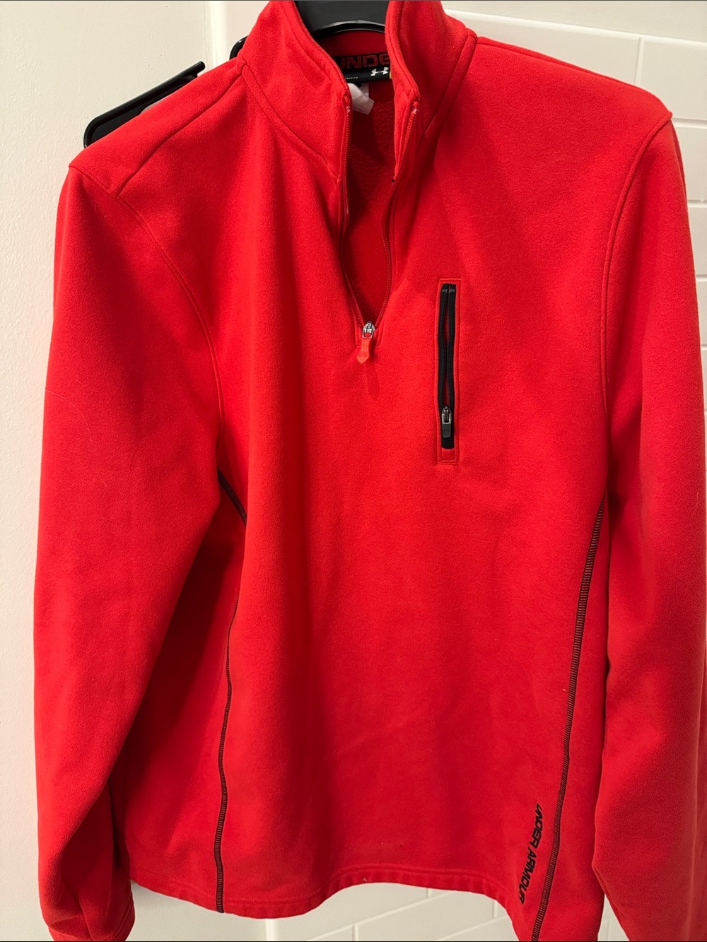 Under Armour Men's Red Quarter-Zip Fleece Pullover